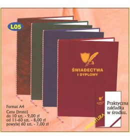 Etui skóropodobne  na świadectwa L05