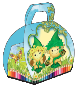 Kuferek 10 zielone skrzaty