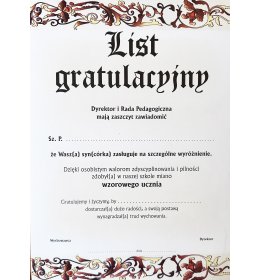 List gratulacyjny A380 OLD