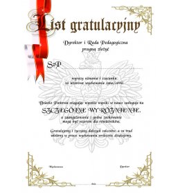 List gratulacyjny A400