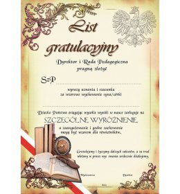 List gratulacyjny A942