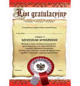 List gratulacyjny A984