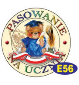 Znaczek pasowanie na ucznia miś E56